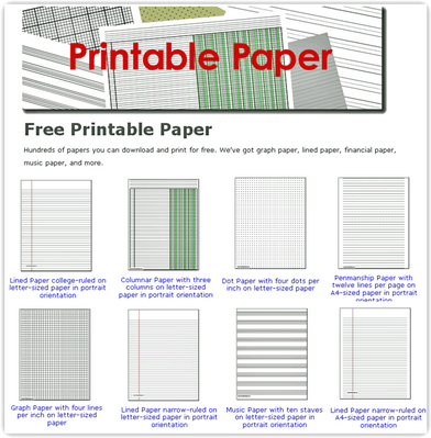Printable paper Modelli di carta gratuiti da stampare