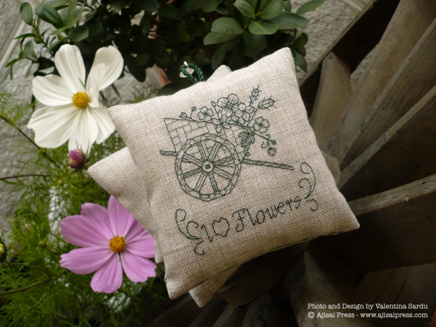 Kit De Broderie Blackwork Riolis "Fleur De Prunon" 2298 - Dimensions 21x30 Cm, Fils Inclus - Pour Débutants Et Confirmés